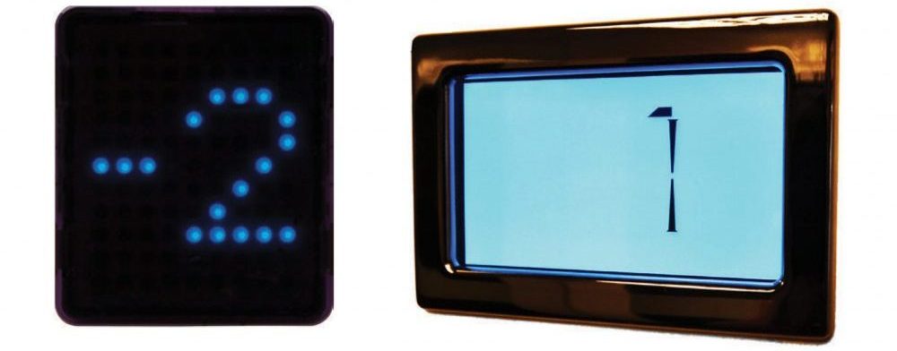 Digital Display options for landing doors and cabin.