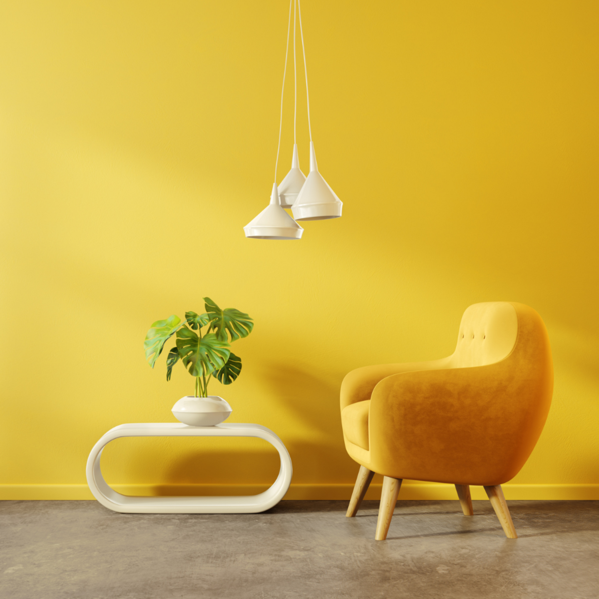 bright yellow home decor