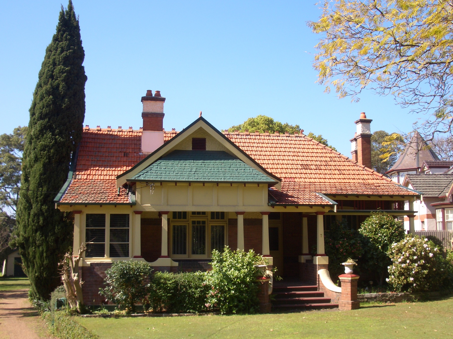 Australian heritage house with red roof
