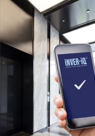 Phone app controls modern building elevator